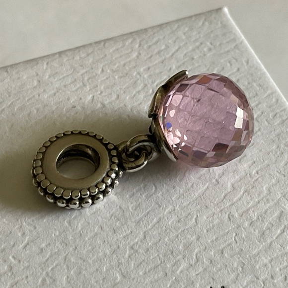 Pandora butterfly and pink CZ ball charm - Picture 2 of 5